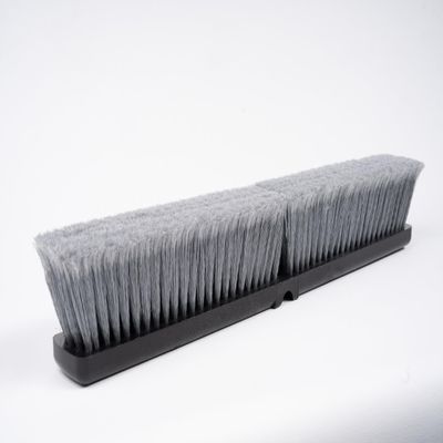 24'' Grey Flagged Push Broom On Black Plastic Block