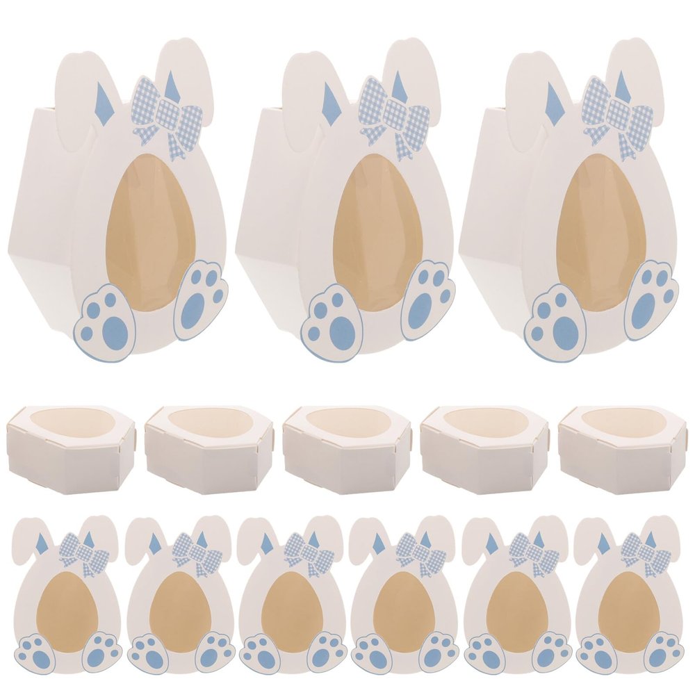 EXAOMBLE 10pcs Easter Candy Boxes Bunny Paper Storage Box Window Snack Container Party Favor Wrapping