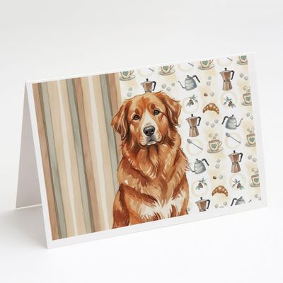 Caroline's Treasures Reddish Brown Great Pyrenees Coffee Bar Greeting Cards Pack of 8 Blank Cards with Envelopes Whimsical A7 Size 5x7