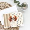 Caroline's Treasures Red and White Japanese Chin Coffee Bar Greeting Cards Pack of 8 Blank Cards with Envelopes Whimsical A7 Size 5x7 view 2