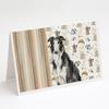 Caroline's Treasures Black and White Borzoi Coffee Bar Greeting Cards Pack of 8 Blank Cards with Envelopes Whimsical A7 Size 5x7 view 1