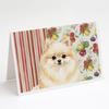Caroline's Treasures Cream Pomeranian Vegetables Greeting Cards Pack of 8 Blank Cards with Envelopes Whimsical A7 Size 5x7 view 1