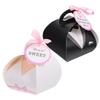 PRETYZOOM 100pcs Wedding Candy Boxes Set with Ribbon and Cardboard, Monochrome Paper Boxes 6.5x6.5x8cm for Wedding Party Favor Packaging and Romantic Treat Storage view 1