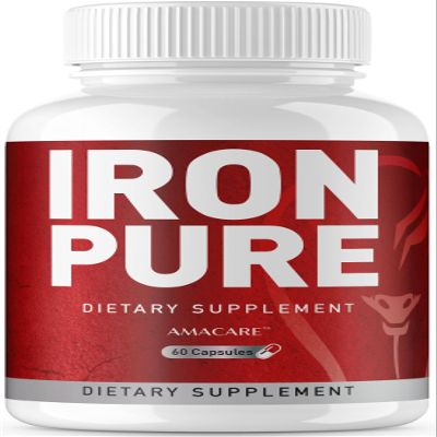 (1 Pack) Iron Pure Advanced IronPure Pills Supplement, IronPure Capsules Daily Support Formula Maximum Strength, All Natural Ingredients Health & Wellness Premium Vitamins, 60 Capsules for 1 Month
