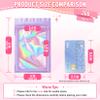 ANZNKU 300 Pack Purple Holographic Mylar Bags with Clear Window, 4x6 In Smell Proof Packaging Bags for Small Business, Resealable Small Foil Zipper Pouch for Candy Jewelry Goodie Gift & Party Favors view 2