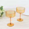 Efavormart 24-Pack 10oz Amber Gold Ribbed Plastic Coupe Glasses, Disposable Champagne Cups with Detachable Base for Autumn Weddings and Galas view 1
