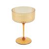 Efavormart 24-Pack 10oz Amber Gold Ribbed Plastic Coupe Glasses, Disposable Champagne Cups with Detachable Base for Autumn Weddings and Galas view 2