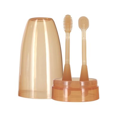 XINNIKESI Infant Toothbrush Set for Training and Teething Silicone Tongue First Toothbrush Set Shower Gift Silicone Tongue Brush
