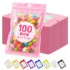Crweety 100 Pcs Pink Mylar Bags with Frosted Clear Window 4.72x7.1'' view 1