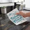 100 Pack Wash Your Hands Disposable Hand Towels for Bathroom Paper Towels for Guests Etiquette Guest Dinner Napkins Decorative Paper Hand Towels for Bathroom Wedding Birthday Anniversary (Teal Blue) view 4