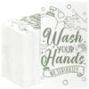 100 Pack Wash Your Hands Disposable Hand Towels for Bathroom Paper Towels for Guests Etiquette Guest Dinner Napkins Decorative Paper Hand Towels for Bathroom Wedding Birthday Anniversary (Green)