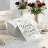 100 Pack Wash Your Hands Disposable Hand Towels for Bathroom Paper Towels for Guests Etiquette Guest Dinner Napkins Decorative Paper Hand Towels for Bathroom Wedding Birthday Anniversary (Green) view 4