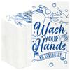 100 Pack Wash Your Hands Disposable Hand Towels for Bathroom Paper Towels for Guests Etiquette Guest Dinner Napkins Decorative Paper Hand Towels for Bathroom Wedding Birthday Anniversary(Blue) view 1