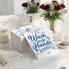 100 Pack Wash Your Hands Disposable Hand Towels for Bathroom Paper Towels for Guests Etiquette Guest Dinner Napkins Decorative Paper Hand Towels for Bathroom Wedding Birthday Anniversary(Blue) view 3
