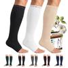 NEWZILL Compression Socks for Women & Men Circulation 20-30 mmHg, Graduated Open Toe, Cotton Compression Socks for Nurses XXL Black/White/Nude 3Pairs view 1