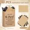 Feifeiya 60 Pack Employee Appreciation Gift Bags Bulk Thank You Paper Bags with Handle and Tissue Paper for Coworker Team Staff Teacher Nurse Volunteer Party Favors(Kraft Black,Appreciation) view 2