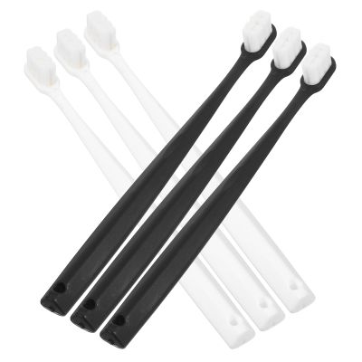 HONMEET Soft Manual Toothbrushes for Pregnant Women and 6pcs Super Soft Bristles Travel Toothbrush Set Black and White for Sensitive Gums and Daily Oral Care