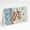 Caroline's Treasures Blenheim Cavalier Spaniel Coastal Sea Glass Greeting Cards Pack of 8 Blank Cards with Envelopes Whimsical A7 Size 5x7 view 1
