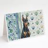 Caroline's Treasures Doberman Pinscher Coastal Sea Glass Greeting Cards Pack of 8 Blank Cards with Envelopes Whimsical A7 Size 5x7 view 1