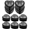 ABOOFAN 10pcs Heart-shaped Tin Candy Boxes Black Window Party Favor Boxes for Wedding and Valentine's Day Treat Packaging view 1