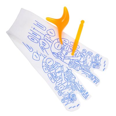 Healvian Reflexology Massage Socks with Acupoint Pressure Tools 3pcs Set Including Massage Stick and Triangle Massager for Foot Therapy and Circulation