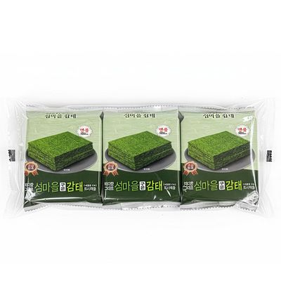 SUMMAUL Premium Roasted Gamtae Seaweed, Rich in Calcium Superfood, Wild Harvested Traditional Korean Gourmet Snack, 3 Pack