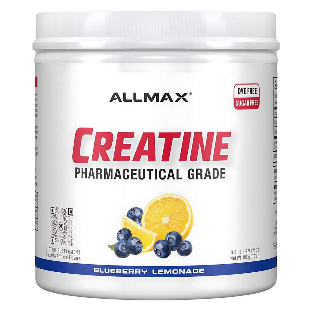 ALLMAX Nutrition Creatine Monohydrate Powder, Blueberry Lemonade Pure Micronized 200-Mesh, Sugar-Free & Dye-Free Supplement for Men & Women, Supports Performance & Training 30 Servings (190g)