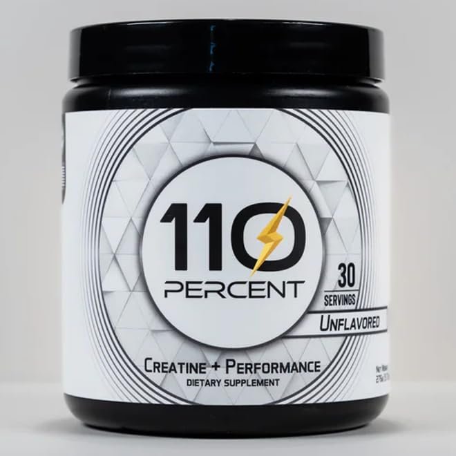 110 Percent Creatine Plus Powder, Premium 5g Creatine Monohydrate with Betaine, Glycerol & Beet Root Extract for Strength, Power & Muscle Performance Support Unflavored | 30 Servings, 276grams