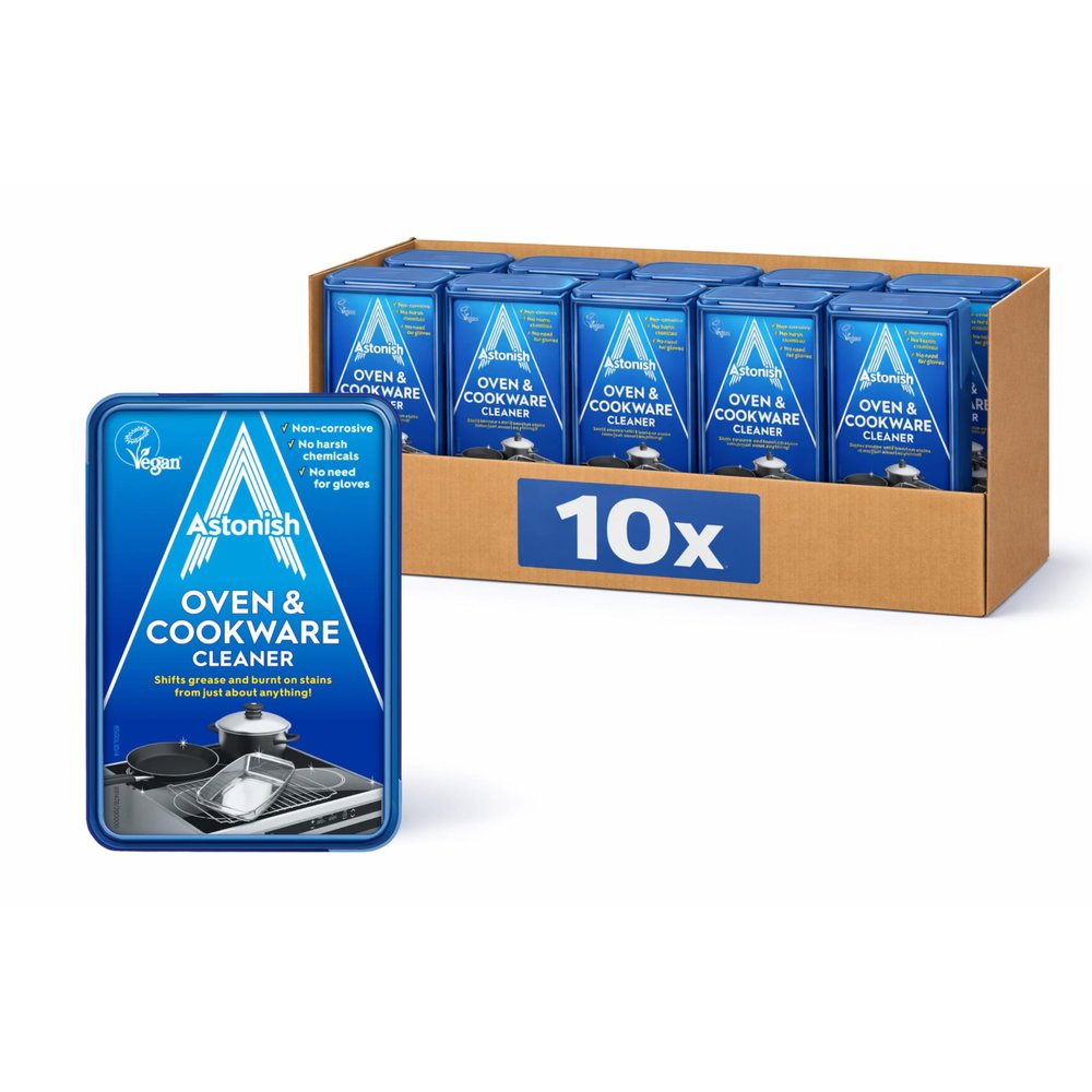 Astonish Oven & Cookware Cleaning Paste For Glass, Appliances, Ceramics, Stovetop & Pyrex - All Purpose Kitchen Cleaner - Stainless Steel Degreaser Removes Baked On Grease & Grime, 150g Tub (10 Pack)