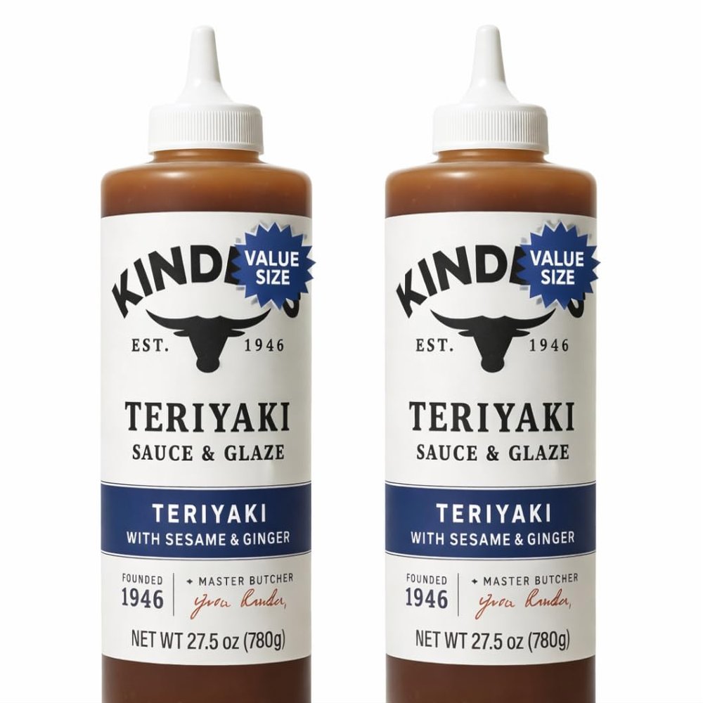 Kind Teriyaki Marinade and Sauce 27.5 oz with Sesame & Ginger, Savory Flavor for Grilling, Stir-Fry, BBQ, and Roasting - Pack-2