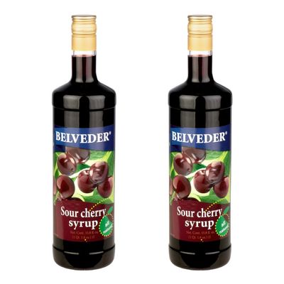 Belveder Syrup, 33.8 fl oz (33.8 Fl Oz (Pack of 2), Cherry)