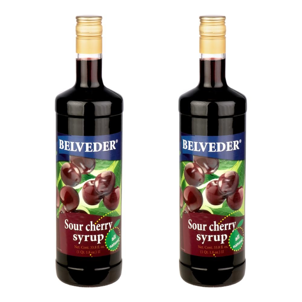 Belveder Syrup, 33.8 fl oz (33.8 Fl Oz (Pack of 2), Cherry)