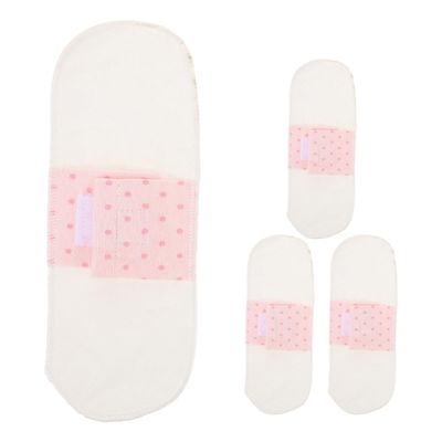 HONMEET Reusable Cotton Menstrual Cloth Pad Inserts 4pcs Washable Breathable Panty Liners for Pregnancy Postpartum 21cm Waterproof Soft Feminine Hygiene