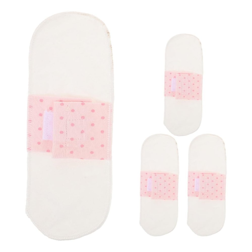 HONMEET Reusable Cotton Menstrual Cloth Pad Inserts 4pcs Washable Breathable Panty Liners for Pregnancy Postpartum 21cm Waterproof Soft Feminine Hygiene