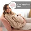 HONMEET Reusable Cotton Menstrual Cloth Pad Inserts 4pcs Washable Breathable Panty Liners for Pregnancy Postpartum 21cm Waterproof Soft Feminine Hygiene view 3