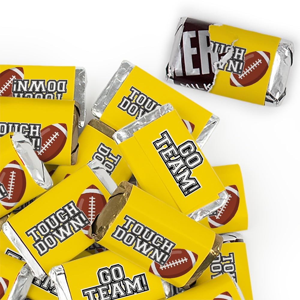 102 Pcs Yellow Football Party Candy Favors Miniatures Chocolate - No Assembly Required - Touchdown