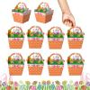 10Pcs Easter Treat Boxes, Cute Bunny Basket Design Colorful Paper Candy Box, Spring Party Gift Containers For Kids & Adults, Cookie Candy Party Favors view 1