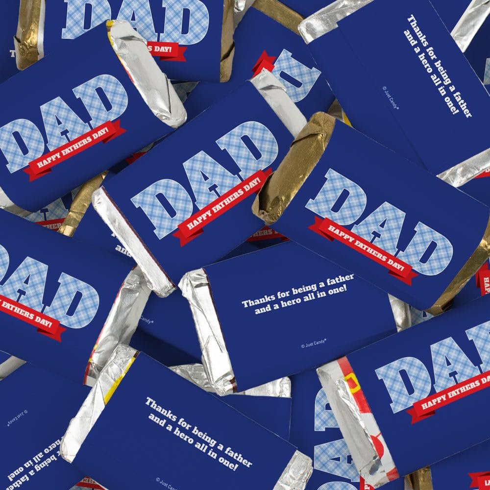 102 Happy Father?s Day Plaid Assorted Wrapped Chocolate Miniatures - Gifts For Dad, Party Favors, Church & Office Candy Giveaways, Dessert Tables & More (1.8lb)