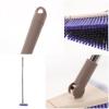 ULDIGI Floor Scrub Brush with Squeegee 2-in-1-34.3" Long Handle Shower Scrubber for Tile Grout - 180 Heavy Duty Cleaning Stiff Brush for Bathroom Kitchen Patio Deck view 3