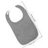 SECFOU Adult Bibs Gray Reusable Waterproof Clothing Protector with Crumb Catcher for Seniors Mealtime Eating Aid for Men and Women view 2