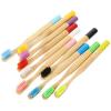 Luxshiny 10pcs Toothbrush with Soft Charcoal Bristles, Wear-Resistant Round Wooden Handle s Manual Toothbrush Set for Home and Travel view 1