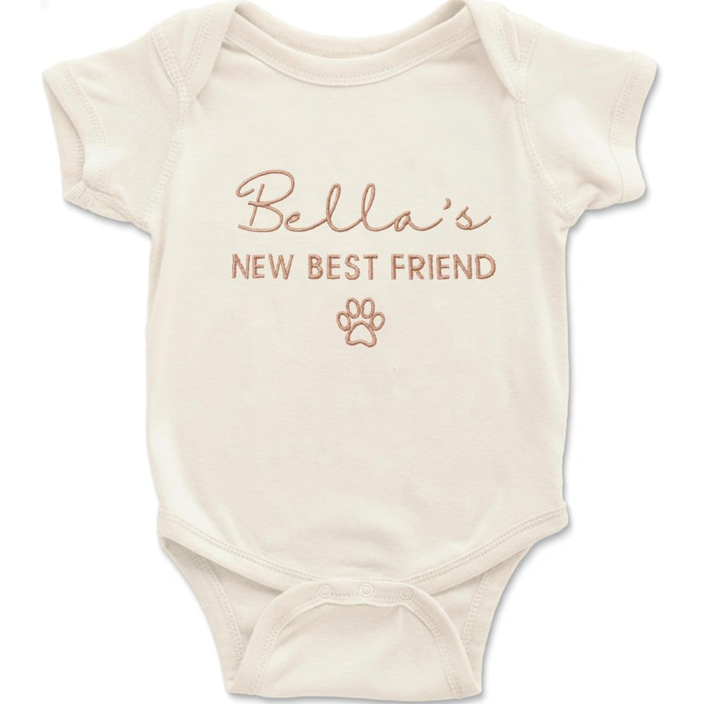 LullabyMall Personalized Embroidered Baby Name Onesie Bodysuit,Custom Cotton Blend Babies Clothes for Newborns & Infants,Unique Pregnancy Announcement Gift,Baby Shower Dcor 3