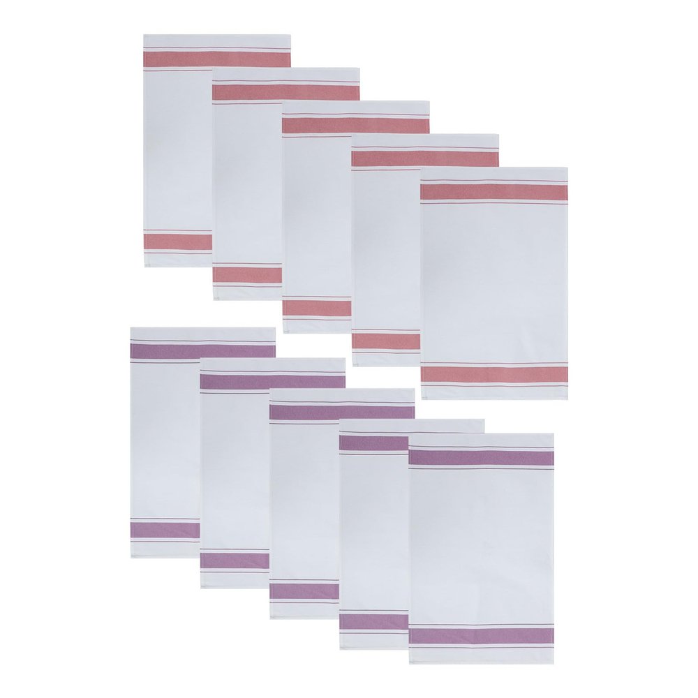 TEHAUX 10pcs Cotton Napkins Reusable Washable Kitchen Cleaning Cloths for Glassware Polishing Bar Towels Hotel Restaurant Use Purple and Red Random Color