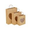 10 Pcs Kraft Paper Gift Bags with Transparent Window, 8.27"x3.94"x10.04" and 10.24"x4.72"x10.04" and 12.60"x4.33"x16.54" Kraft Shopping Bags with Handles for Bouquet Christmas Birthdays Festivals Party Weddings Wrapping (Heart-shaped, Small) view 1