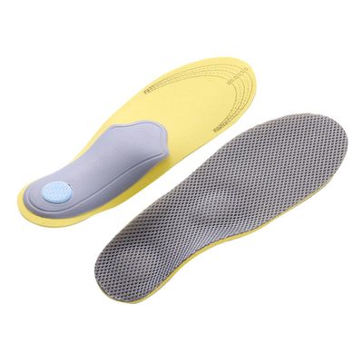 TOBBOMEY Arch Support Shoe Insoles for Men Breathable Anti-Loose Hi-Poly Shoe Bottom Pads Flat Feet Correction Insoles for Sports and Casual Gray Size 40-46 Adjustable
