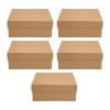 Ipetboom 5pcs Kraft Boxes with Lids 20x18x8cm Large Decorative Storage Boxes for Clothes Scarves Packaging Birthday Favor Present Wrapping view 1