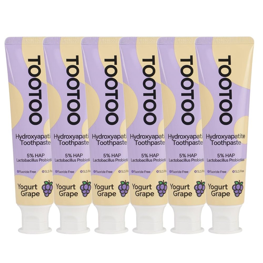 TooToo Fluoride Free Kids Hydroxyapatite Toothpaste - Probiotics & Xylitol Toothpaste - All Natural - Yogurt Grape Favor, 25.2 OZ