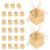 GLEAVI 25pcs Hollow Laser Cut Wedding Candy Boxes with Ribbon Vintage Party Goodies Containers for Wedding Treats and Valentines Day Wrapping view 1
