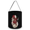 Japanese Cat Samurai Printed Easter Basket Cute Bucket Tote for Easter Egg Hunts Decorations Gifts Storage view 1