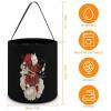 Japanese Cat Samurai Printed Easter Basket Cute Bucket Tote for Easter Egg Hunts Decorations Gifts Storage view 4